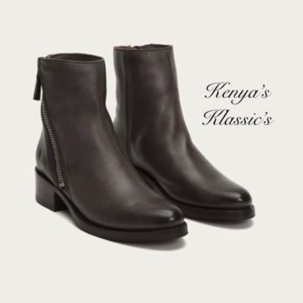$358 Frye Demi Zip Bootie - Charcoal (Retail $358) - Picture 4 of 13